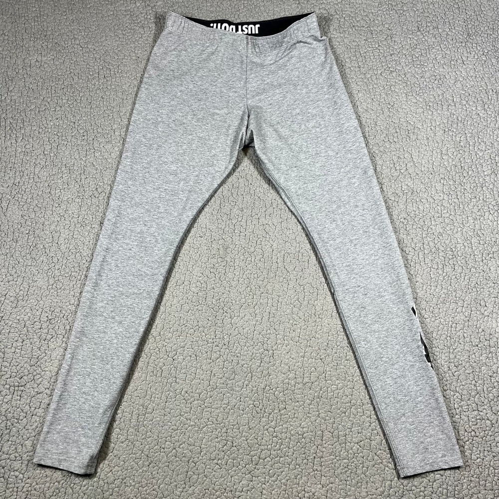 Nike Sportswear Womens Camo Logo Leggings Gray Just Do It Waistband 744299-091 M